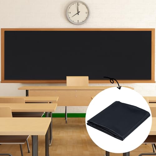 120" x 47" Bulletin Board Fabric Black Polyester Photography Background Black Class Fabric for Classroom Bulletin Board Background Decor Pillows Curtains Crafts Back to School Classroom Decor - color: Black