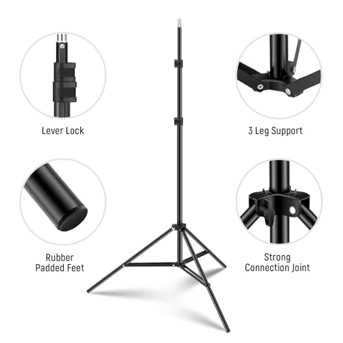 NEEWER Photography Light Stand, 7 Feet / 210cm Aluminum Alloy Photo Studio Tripod Stands for Video, Portrait and Photography Lighting, Reflectors, Soft Boxes, Umbrellas, Backgrounds (2 Pieces) - style: 210cm/2- Pack