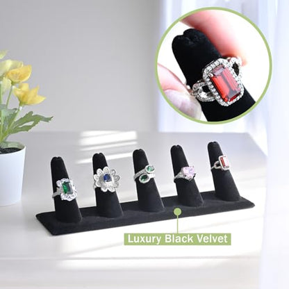MOOCA 10 Pcs Jewelry Display Set, Easel Necklace Display, Bracelet Holder Stand, Earring Organizer, Ring Holder Stand for Showcase and Store, Premium Black Velvet - color: Style 3, Black Velvet, 10 Pieces