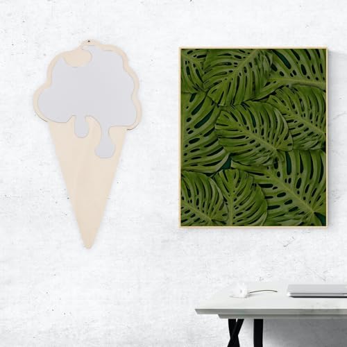 Abaodam Ice Cream Shaped Decorative Wall Mirror for Home Décor, Chic Photo Prop and Dressing Table Mirror, Small Unique Design for Living Room and Bedroom