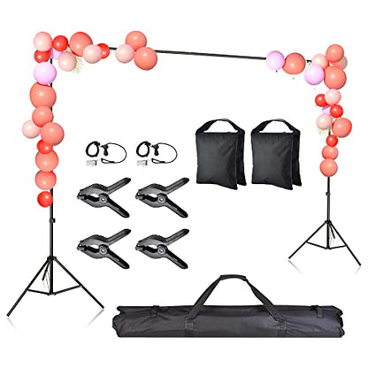 AW 8.5x10ft Backdrop Stand Support System with 4X Clamps 2X Clips 2X Sand Bags 1x Carry Bag for Parties Events Photography - size: 10'x8.5'