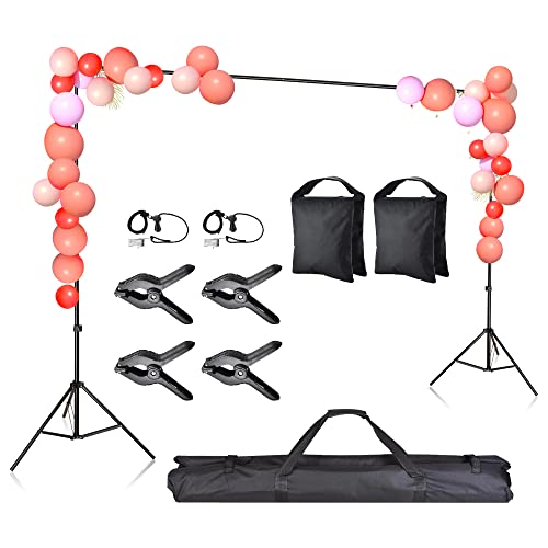 AW 8.5x10ft Backdrop Stand Support System with 4X Clamps 2X Clips 2X Sand Bags 1x Carry Bag for Parties Events Photography - size: 10'x8.5'