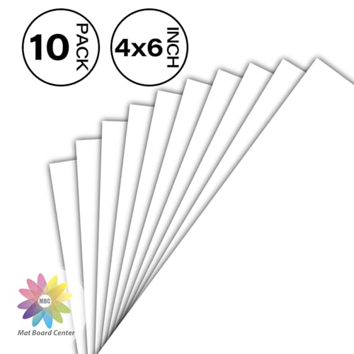 Mat Board Center, 10 Pack 4x6 White Backing Boards, Cardboard for Arts, Prints, Frames, Photos and More - size: 4x6