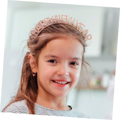 New Year Headbands 2pcs Glitter Party Hair Accessories with Rhinestones, Silver and Rose Gold Colors, Women’s Spring Festival Photo Booth Props