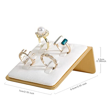 white ring display for selling, velvet white ring holder for jewelry, jewelry ring organizer【Velvet Ring Holder-White 】 - color: White