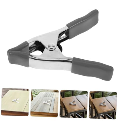 Kisangel Heavy Duty Garden Spring Clamps 4-inch Plastic Fixing Clips for Greenhouse Plants and Photo Backdrop, 2pcs Gray and White Clips for Gardening and Wedding Decor