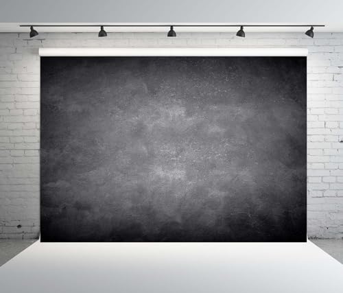 BELECO 17x10ft Fabric Black Gray Wall Backdrop Abstract Concrete Texture Grunge Wall Background Birthday Party Decorations Banner Kids Adults Portrait Photoshoot Studio Props - size: 17x10ft