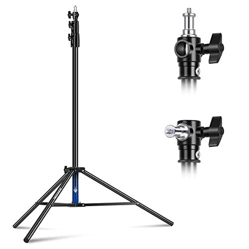 NEEWER 9.2ft/2.8m Air Cushioned Light Stand, Heavy Duty Metal Photography Tripod Stand with 1/4" to 3/8" Reversible Spigot, 3 Way Mounting Interface & Metal Locking Knobs, Max Load 5.5lb/2.5kg - size: 280cm