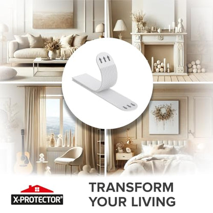 X-Protector Picture Hanging Strips - 20 Pairs Damage Free Picture Hangers - Self Adhesive Hangers Without Nails - Heavy Duty Wall Hanging Strips - Wall Sticky for Hanging Up to 10 LBS (Size S) - size: S