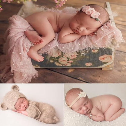 3 PCS Newborn Photography Props, 0-3 Months Baby Posing Aid Pillow, DIY Newborn Professional Photograph Shoot Set (Grey) - color: Grey
