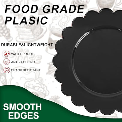SUT 72 PSC Black Plastic Plates, Plates Disposable Heavy Duty, black Disposable Dinner Plates, 10.25inch plastic Dinner plate for Party - color: Black, size: 10.25 Inch