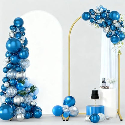Metal Arch Backdrop Stand and Cover Set 7.2 ft, Wedding Arch Stand with White Cover for Party, Birthday, Wedding, Bridal Shower, Baby Shower (White, 7.2 ft) - color: White, size: 7.2FT