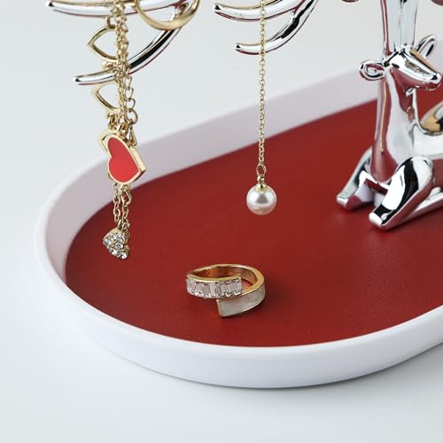 MORE&LESS Antlers Jewelry Display Stand,Silver Deer Hanging Organizer for Ring Earrings Necklace Bracelet - color: Silver