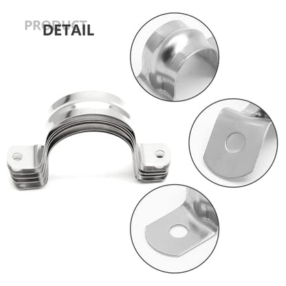 10Pcs 1-3/4 Inch Stainless Steel Conduit Clamps, Two Hole Strap U Bracket Rigid Pipe Strap Metal U Clamp Conduit Strap Tension Clips U-tube Clamp Heavy Duty - size: 1-3/4" / 45mm