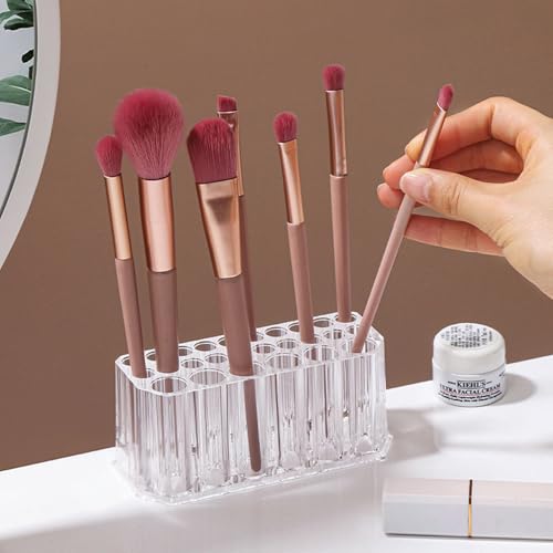 Clear Acrylic Lipstick Organizer Makeup Nail Brush Eyeliner Lip Liner Holder 26 Spaces Cosmetic Display Case - size: 26 Spaces
