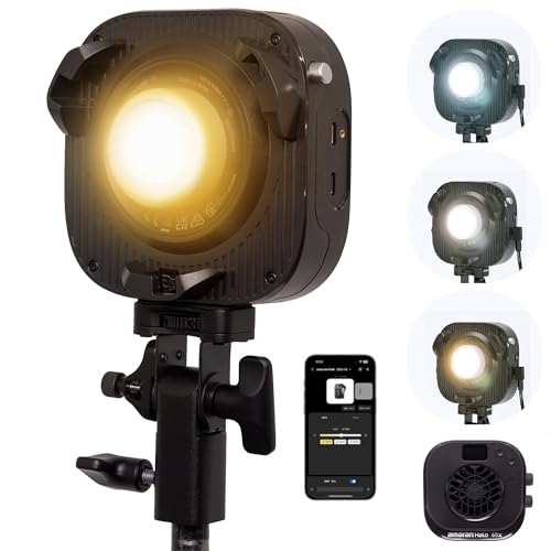 Amaran Halo 60X COB Led Video Light 63W Bi-Color 2700k-6500k,3,270 lux@ 1m (Bare),Ultra-Compact Travel Light,USB-C PD Power,App/NFC Control, Bowens Mount for YouTube TikTok Studio(60, Watts)