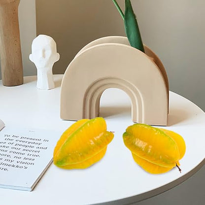 Simulated Starfruit Artificial Fruit Decoration 2pcs Plastic Fake Fruit Prop Photography Home Décor Model for Display and Window Styling