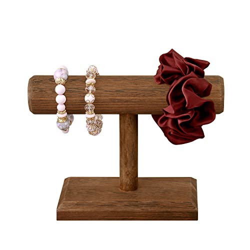 MOOCA 2 Pcs Wooden Jewelry Display Stand, Bracelet Watch Holder Display for Store, 7.9 W x 2.9 D x 5.5 H in, Brown Color - color: 3) Brown