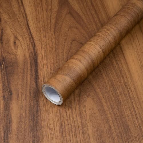 Decoroom Wood Contact Paper Peel and Stick, Thicken Vintage Wood Grain Contact Paper for Countertops Furniture, Natural Wood Wallpaper Self-Adhesive Removable Waterproof Vinyl Film 35.4 in X 118 in - color: Brown, size: 35.4" X 118"