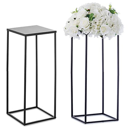 Nuptio Black Vases - 2 Pcs, 23.6 Inch Tall, For Wedding & Home Centerpieces - color: Black, size: 23.6 inch - 2 PCS