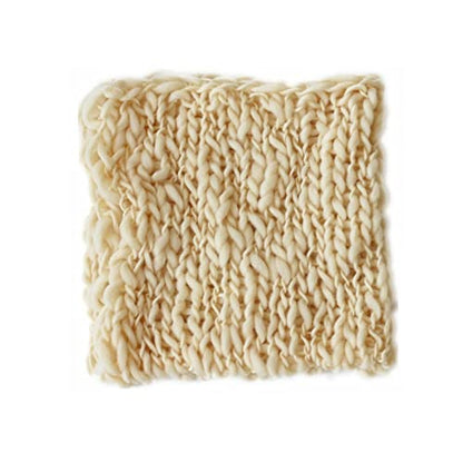 Coberllus Newborn Baby Photography Props Blanket Handmade Knitted Twist Wrap Posing Aid Backdrops for Boy Girls Photography Shoot - color: Beige
