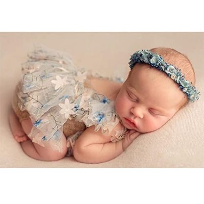 Zeroest Baby Photography Props Lace Hats Outfit Newborn Photo Shoot Outfits Infant Photos Baby Girl Photoshoot - color: Grey