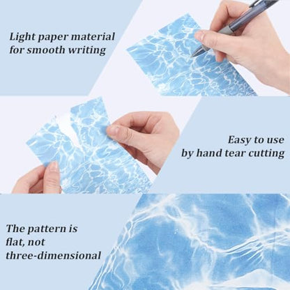 GORGECRAFT 30Pcs 15 Styles Water Ripple Pattern Paper Water Texture Background Scrapbook Paper 143x93mm Sea Ocean Waves Patterned Cardstock for Scrapbooking Photo Album DIY Craft Decor Card Making