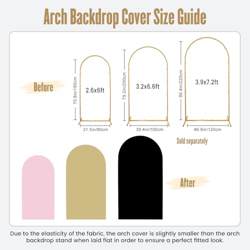 6.6 Ft Arch Backdrop Stand Cover Black Balloon Arch Covers Stretchy Spandex Cloth Fabric Back Drop Wedding Ceremony Birthday Bridal Shower Parties Decoration - color: Black, size: 3.2x6.6ft
