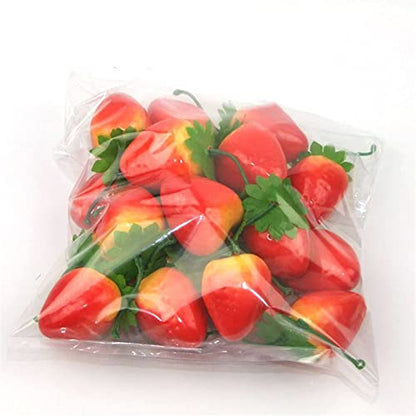 20Pcs Mini Fake Lemon Strawberry Oranges Fruit,Plastic Foam Vegetables Fruit as Home Party Ornament Craft Photography Props Gift 3-6CM(Tomato) - size: Tomato