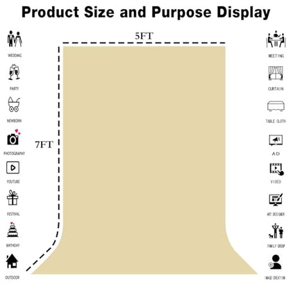 Tan Photo Backdrop for Photoshoot 5x7ft, Zoom Meeting Photography Backdrop Studio Shooting Props - color: Tan, size: 5x7ft