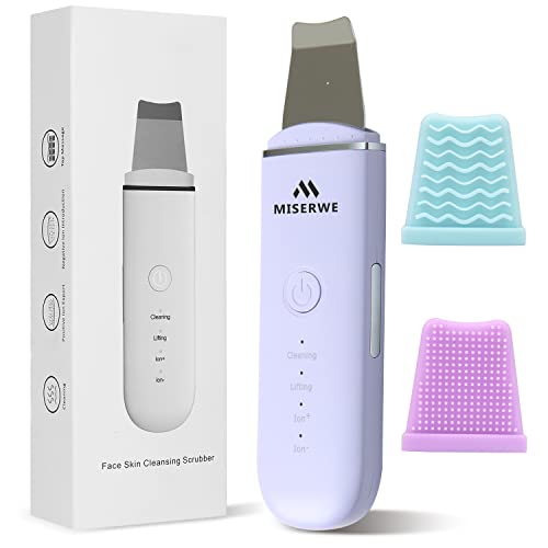 Skin Scrubber Face Skin Spatula Facial Scrubber Spatula for Deep Cleansing Blackhead Remover Pore Cleaner with 4 Modes (Purple) - color: Purple