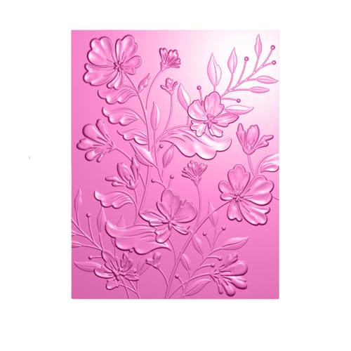 BAOFALI 3D Cherry Blossom Rose Plastic Embossing Folders for DIY Scrapbooking Photo Album Card Paper Craft Decoration for Card Making,Embossing Template Paper Card Embossing Stencil 6.3" L x 4.5" W. - color: Blossom Rose