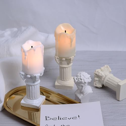 2PCS Mini Roman Pillar Greek Columns, Greek Statues Decor, Resin Artistic Ornament, Vintage Photography Props for Goods, Crafts, Lipstick, Jewelry, Cosmetics, Makeup Tools, Food
