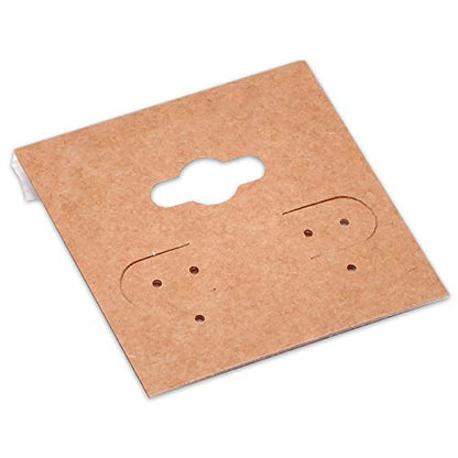 The Display Guys 100-pc Earring Cards for Selling - Jewelry Hanging Earring Display Cards, Earring Holder Cards (Kraft Brown, 1.5 x 1.5) Fit 3 Pairs - color: Kraft Plain, size: 1.5" X 1.5"