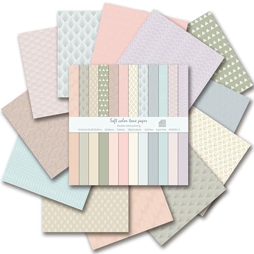 12"X12" Boho Scrapbook Paper, Double sided printing 13.76 oz/390 g, 24 Sheets DIY Origami Decorative Craft for Card Making Background Origami Decopage Decorative Scrapbooking Supplies (Boho1) - size: Boho1