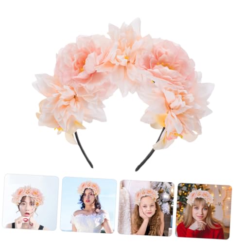 2pcs Floral Headbands and Women, Double-sided Realistic Peony Flower Hair Accessories, Photo Props Hair Decor for Wedding, Party, and Daily Wear