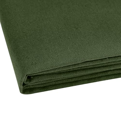 10oz Heavy Duty Cotton Canvas Fabric 60" x 80", Thick Cotton Duck Cloth for Painting, Sewing, Crafts, Tote Bags, Embroidery, Home Decor, Drop Cloth (Hunter Green) - color: Hunter Green, size: 60" x 80"