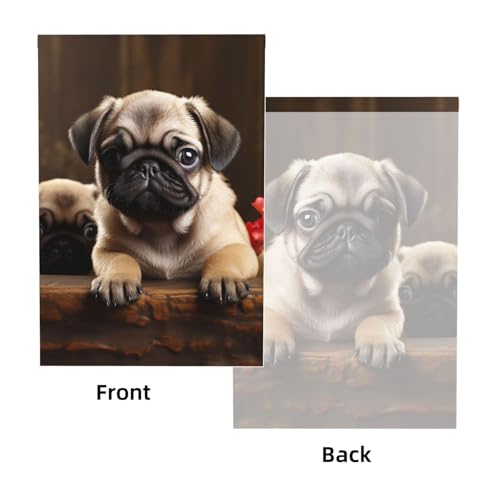 Puppys Pug Backdrop Background for Photography 5x7ft Photobooth Professional Photo Backdrop Curtains Video Photography Studio Photo Backgrounds Banner Booth Background Screen Parties - color: Puppys Pug