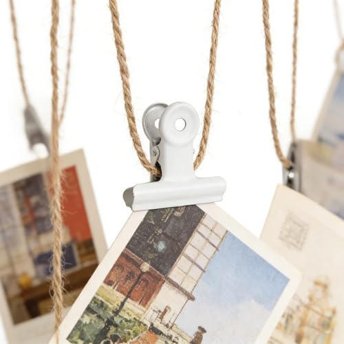 20 Pack 2 Inch Polished Steel Clips, Metal Bulldog Binder Clips, Large Hinge Paper Clips Clamps for Food Bags, Pictures Photos, Art Crafts, Home Office Supply (White) - color: White
