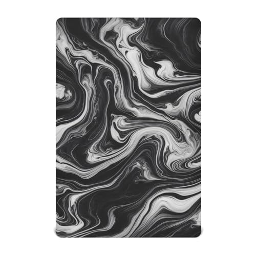 Kigai Black White Marble Texture Crib Sheets - Fitted Crib Sheets for Boys Girls, Soft Baby Crib Mattress Sheets 52 x 28 Inches - size: 52x28 Inch