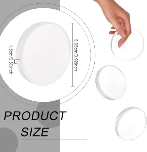 FINGERINSPIRE Acrylic Beveled Round Display Base 0.6"x 4"(HxW) Clear Acrylic Display Block Round Jewelry Display Stand Acrylic Solid Display Holder for Home Decor Showing Photography Props - color: Clear Beveled Round