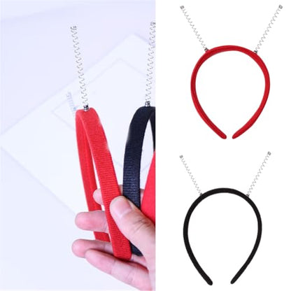 10Pcs Plain Headband with Springs Headpieces Party Props Soft Thin Headband