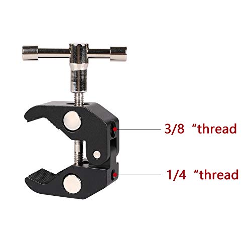 4Pack Super Clamp with 1/4 and 3/8 Thread for Photography,Camera Monitor, Plate Glass,LED Light, Umbrellas,Hooks, Shelves, Cross Bars,Photo Accessories