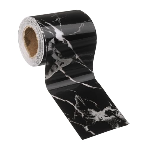 HARFINGTON Wood Grain Wallpaper Border 2" x 16.4ft PVC Self-Adhesive Textured Frame Sticker Waterproof Wall Decorative Wallpaper for Floor Door Table Cabinets Desk, Black White - color: Black/White, size: 2" x 16.4ft