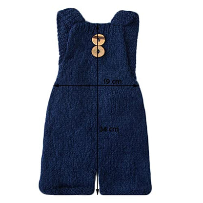 Zeroest Baby Photography Props Boy Girl Photo Shoot Outfits Newborn Crochet Infant Knitted Clothes Mohair Outfit - color: Navy Blue