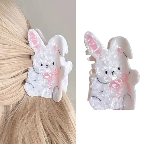 Easter Bunny Hair Claw Clip for Women Girls, Cute Acrylic Rabbit Banana Barrettes Spring Hair Decor Accessories, Perfect for Easter Holiday Celebrations - color: Clown F