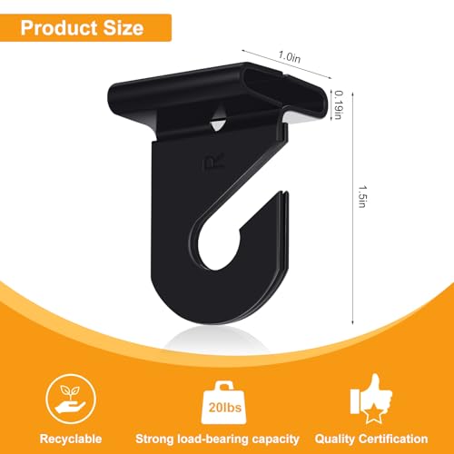 Vicenpal 100 Pair Drop Ceiling Hooks Bulk for Classrooms Hanging, Metal Suspended Track Tile Hooks Aluminum Heavy Duty T Bar Clips, Hold up to 20 Lbs for School Offices Plants Decorations (Black) - color: Black