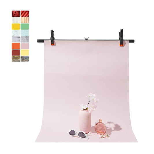 8PCS Flat Lay Backdrop Paper with T-Stand, 22x34 Inch Double Sided Wooden Marble Photography Backgrounds Paper, 8 Packs 16 Pattern Photo Props Rolls for Food Product Tabletop Blog Pictures - color: T1+8P