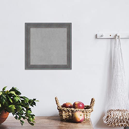 Amanti Art Blue Framed Magnetic Board 14x14 X-Small Vision Board for use with Magnets, 100% Metal Sheet to Display Items as Office Decor or for Home Organization in mudroom, Kitchen or Kids Room - color: Dixie Blue Grey Rustic, size: 14"W x 14"H