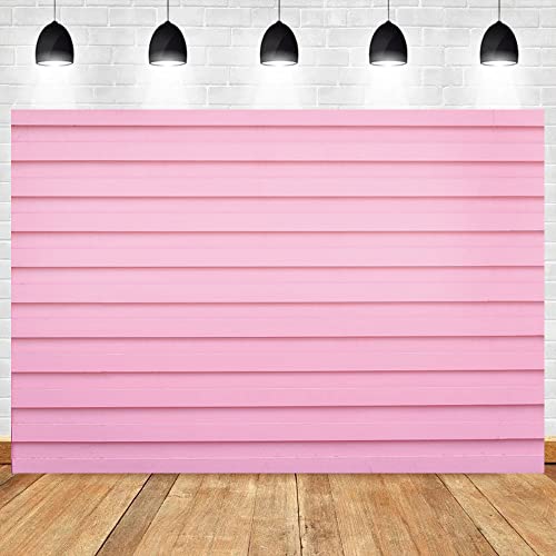Renaiss 7x5ft Pink Wooden Backdrop for Photography Polyester Pink Striped Wood Plank Sweet Girls Birthday Party Background for Wedding Newborn Baby Shower Decor Photo Studio Props - color: WSNKY02770, size: 7x5ft